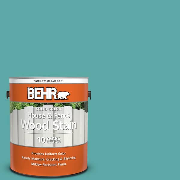 BEHR 1 gal. #500D-5 Teal Zeal Solid Color House and Fence Exterior Wood Stain
