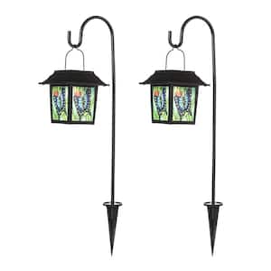 30 in. H Solar Black Powered LED Weather Resistant Path Light Garden Stake (2-Pack)