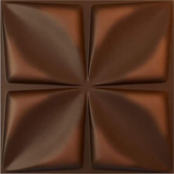 Ekena Millwork 19 5/8 in. x 19 5/8 in. Riley EnduraWall Decorative 3D Wall Panel, Aged Metallic Rust (12-Pack for 32.04 Sq. Ft.)