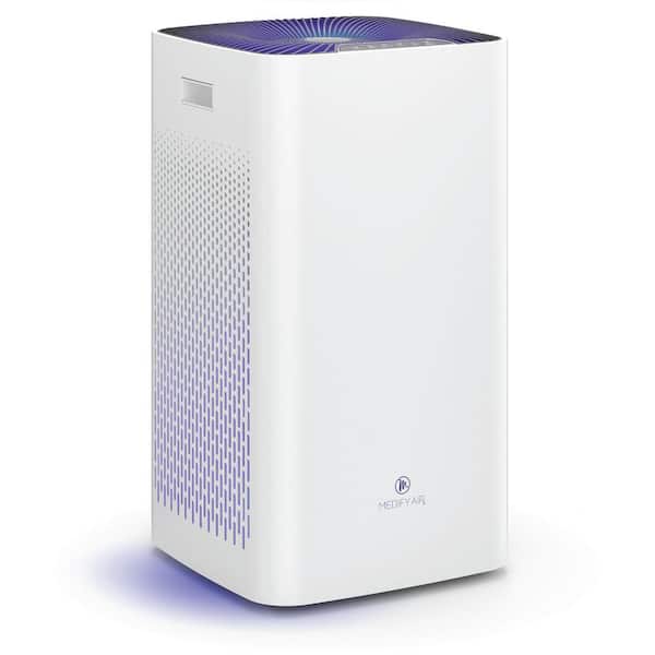 MEDIFY AIR Medify MA-112 UV 2228 sq. ft. H13 HEPA Filter, Tower Air Purifier with 99.9% Microns Removal, White 1-Pack