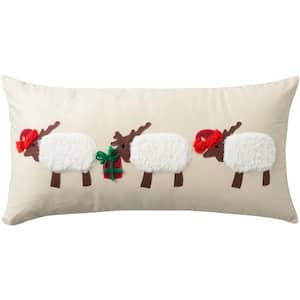 Holiday Pillows Beige Modern & Contemporary 12 in. x 24 in. Rectangle Throw Pillow