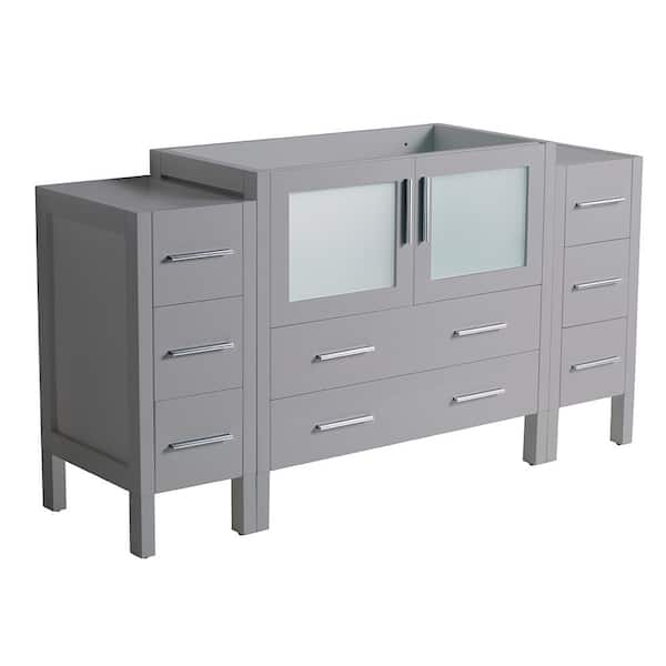 Fresca Torino 60 in. W Modern Bath Vanity Cabinet Only in Gray with Side Cabinets