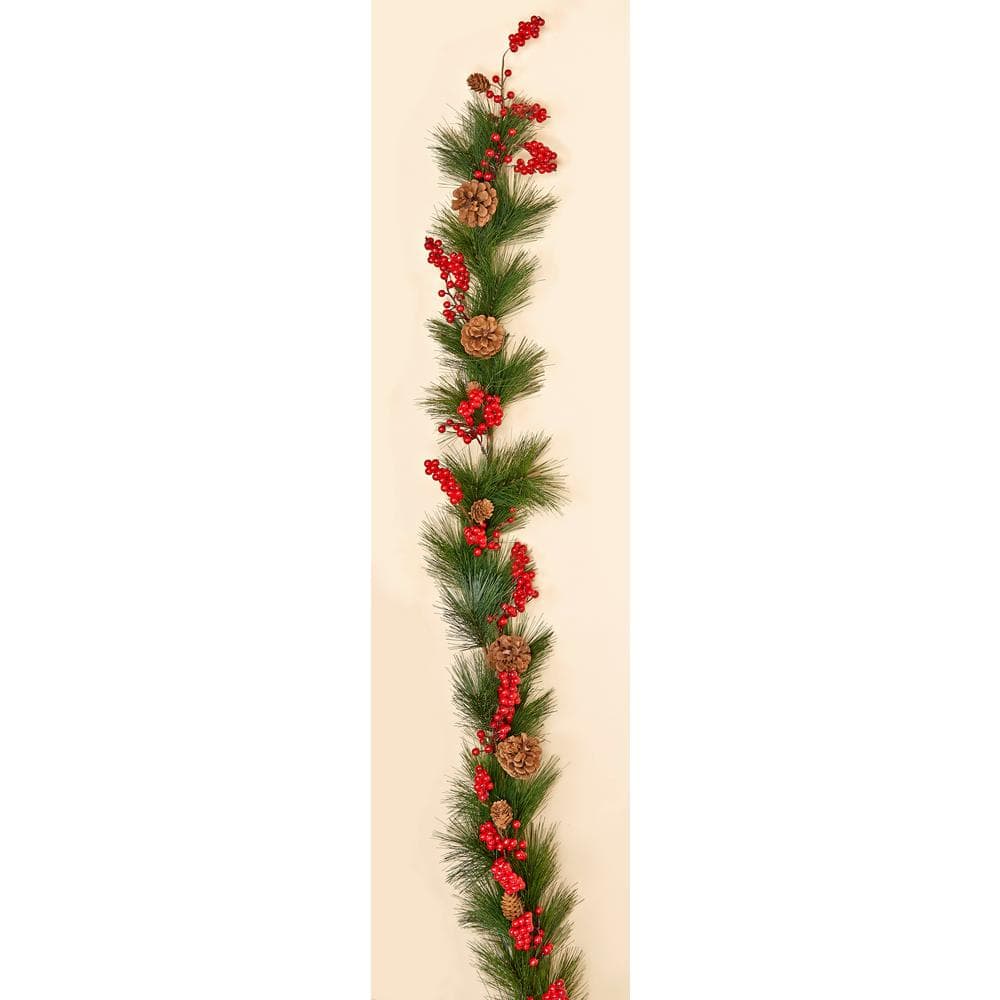 5 ft. Berry and Pine Cone Garland 7129 - The Home Depot