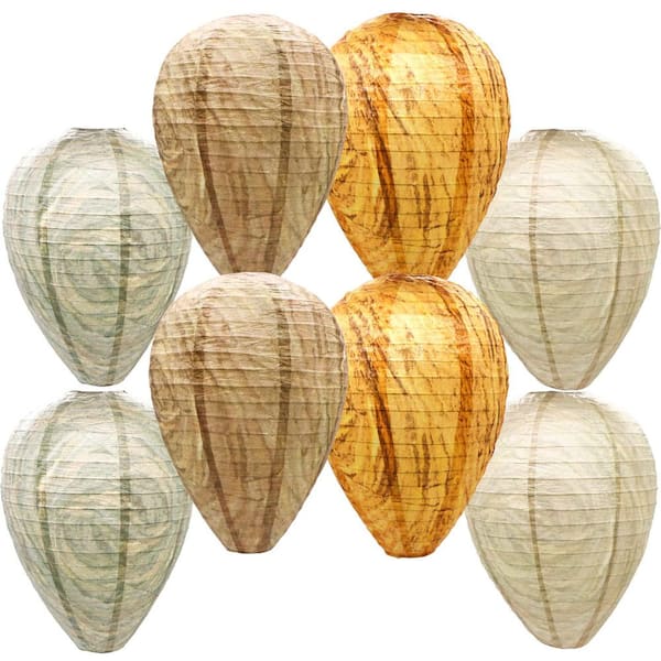 Outdoor Wasp Hornet Trap Decoy with Realistic Shape and Durable Cotton Bamboo Fiber 8-Pack for Gardens Patios