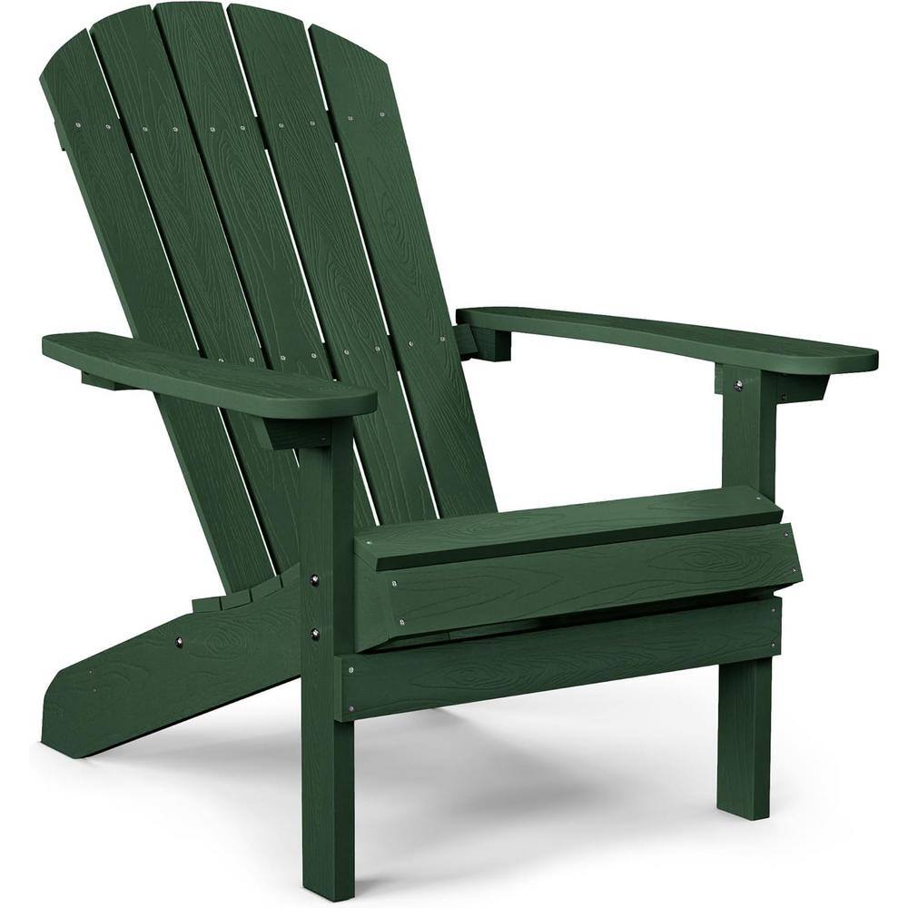 YEFU Classic Green Plastic Outdoor Patio Adirondack Chair BS015TD The