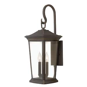 Bromley Extra-Large 3-Light Oil Rubbed Bronze Outdoor LED Wall Mount Lantern