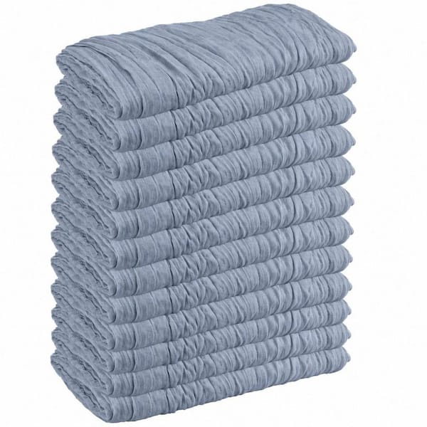 35 in. W x 120 in. L Dusty Blue Solid Boho Gauze Polyester Cheesecloth Table Runner for Wedding and Party (Set of 12)