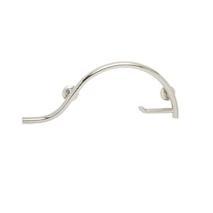 30 in. Pismo Curved Shower Grab Bar with Toilet Paper Holder Bar Left-Handed in Polished
