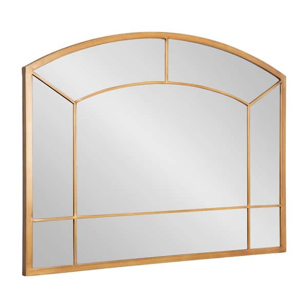 Kate and Laurel Gervais Gold 36 in. W x 27 in. H Transitional Arch Metal Framed Mirror