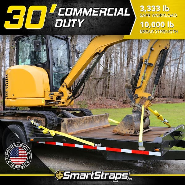 30 ft. Yellow Ratchet X Tie Down Strap with 3,333 lb. Safe Work Load - 1 pack