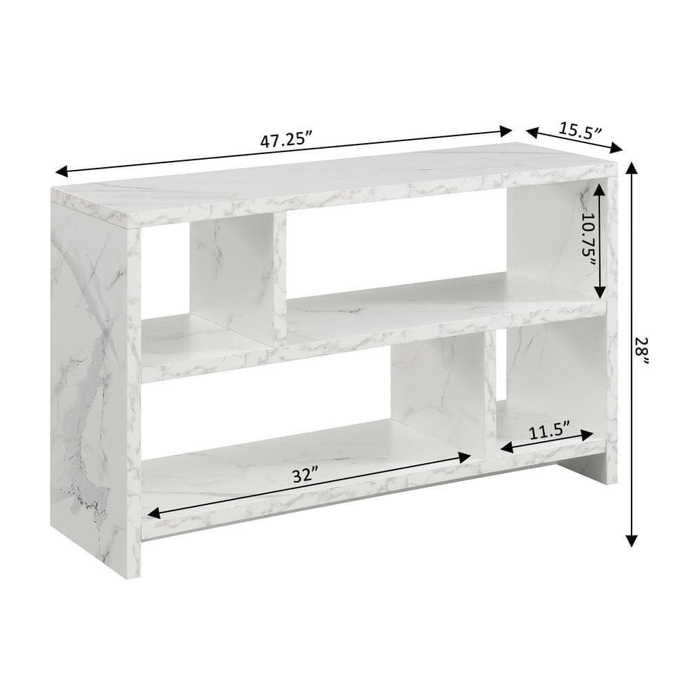 Northfield 48'' White Faux Marble Modern TV Stand Console