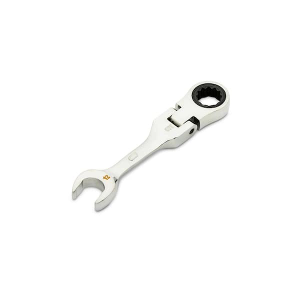 GEARWRENCH 12 mm 90-Tooth 12 Point Stubby Flex Ratcheting Combination Wrench