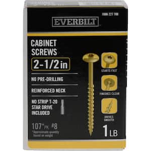 #8 x 2-1/2 in. Star Drive Wafer Head Cabinet Screws (107-Pack)