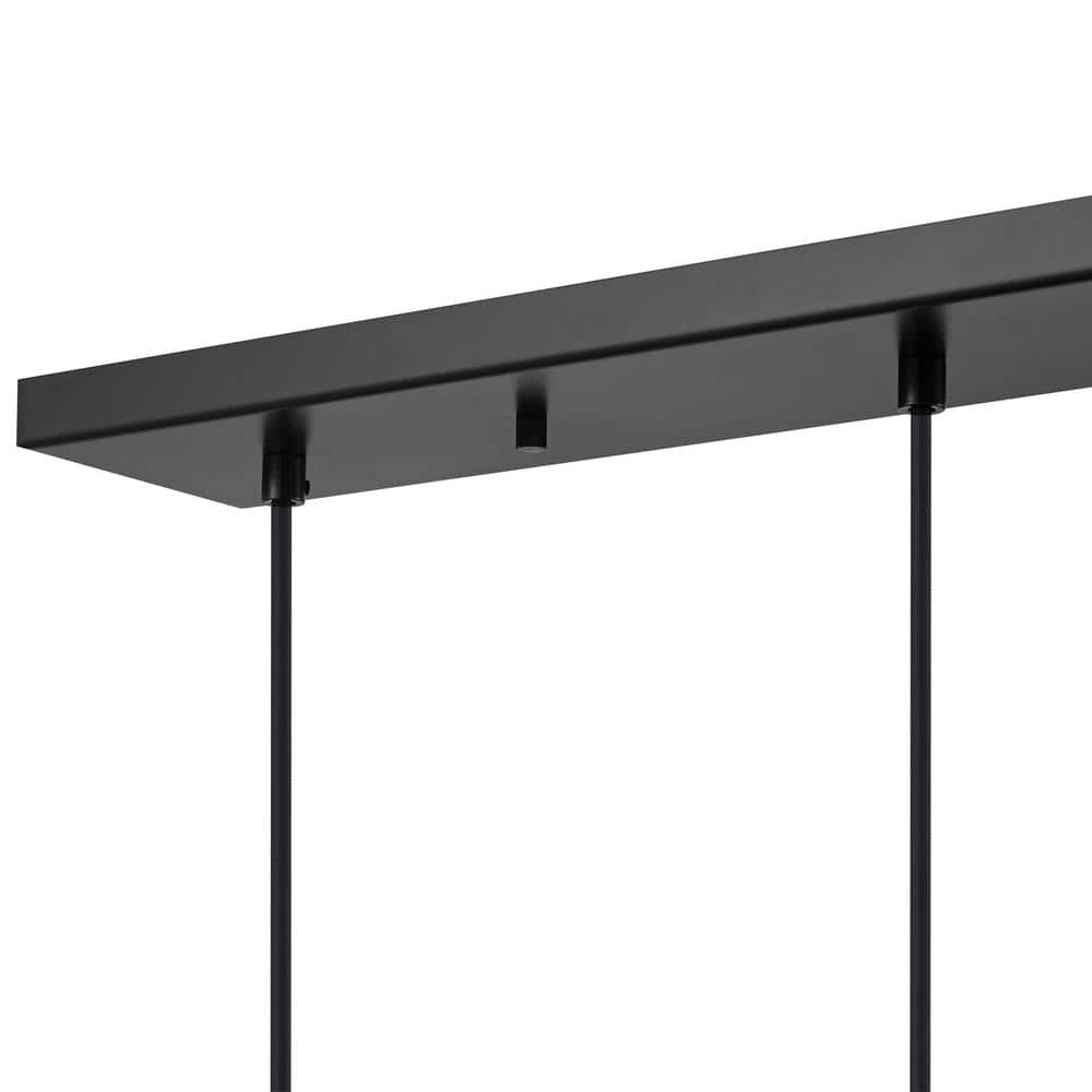 Bronze 4-Light Glass Shade Kitchen Island Pendant
