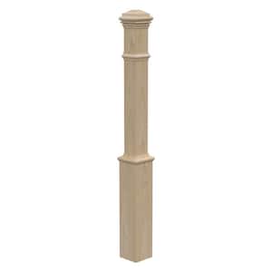 Stair Parts 4191 56 in. x 5 in. Unfinished Poplar Plain Solid Core Box Newel Post