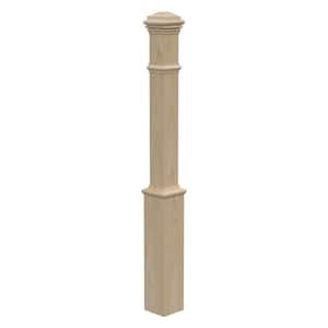 Stair Parts 4191 56 in. x 5 in. Unfinished Poplar Plain Solid Core Box Newel Post