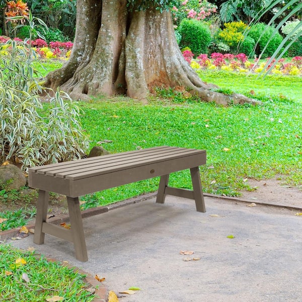 Highwood Weatherly 4 ft. 2-Person Woodland Brown Recycled Plastic Outdoor Picnic Bench