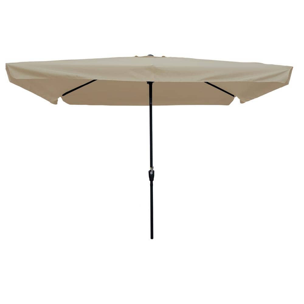SERGA 10 ft. x 6.5 ft. Market Patio Umbrella with Push Button Tilt And Cran