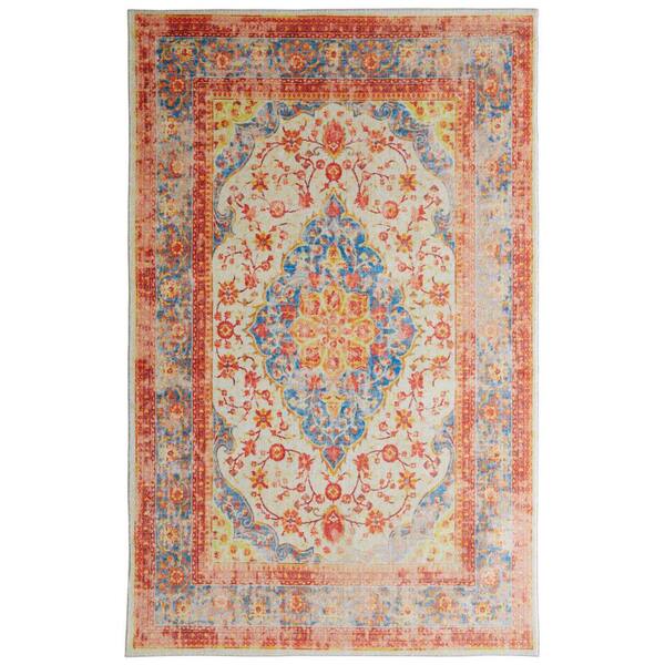 Mohawk Home Bellepoint Orange 5 ft. x 8 ft. Distressed Area Rug