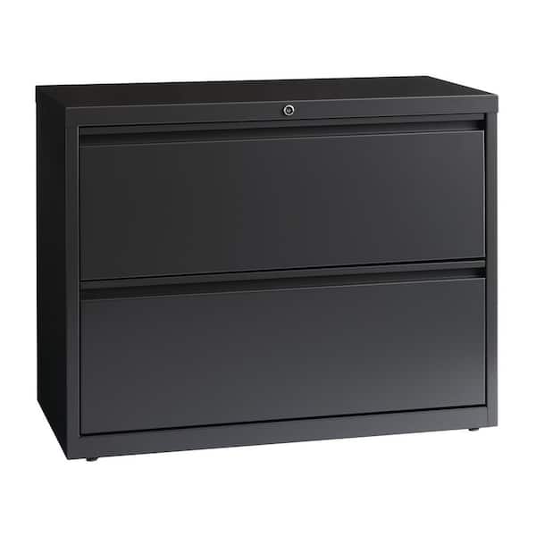 Hirsh 36 in. W 2-Drawer Charcoal Metal Lateral File Cabinet for Home and Office, Holds Letter, Legal and A4 Hanging Folders
