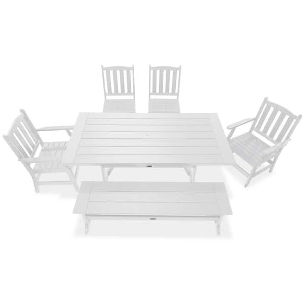 LuXeo Tuscany White 6-Piece Plastic Rectangle Outdoor Dining Set