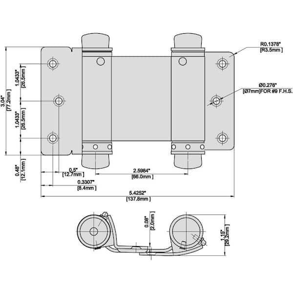 NEW! 1-Pair GUARD SECURITY DOUBLE ACTION 3 SPRING HINGES, BRASS FINISH,  87630 