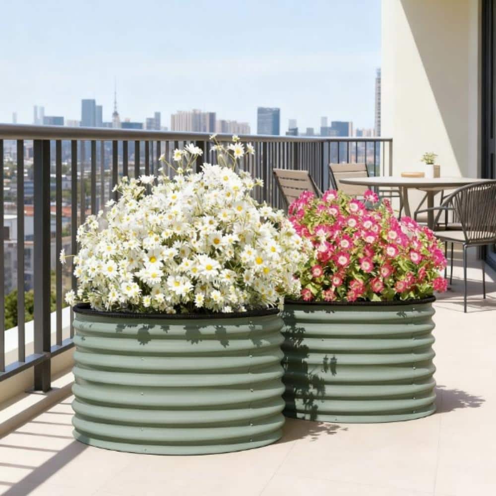 Metal Planter Box,Set of 2 Raised Garden Bed,with Safety Edging, Easy-to-assemble Stock Tank price history on PriceWatchPro
