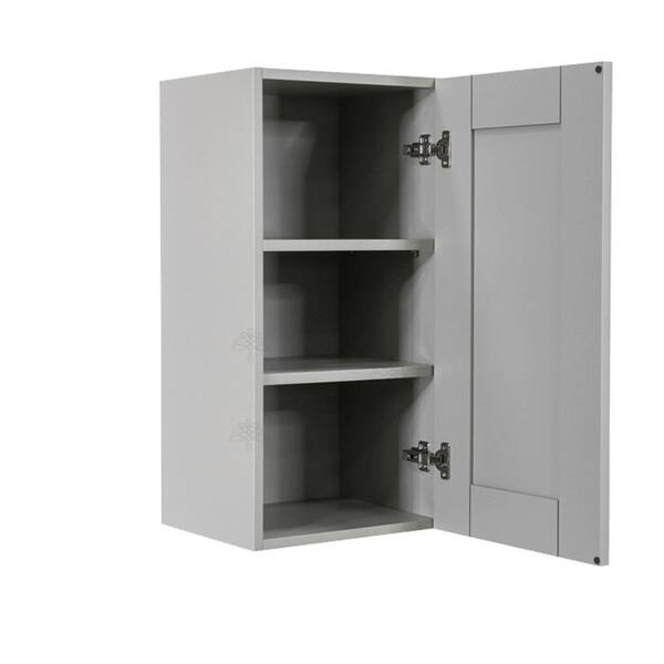 LIFEART CABINETRY Anchester Assembled 9x36x12 in. Wall Cabinet with 1 Door 2 Shelves in Light Gray