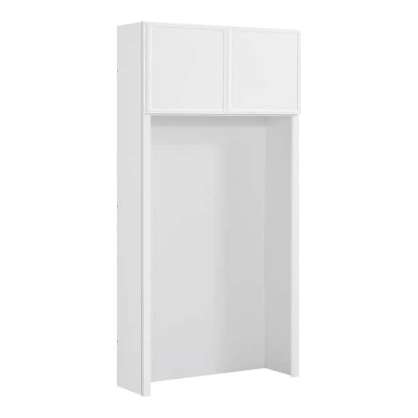 Leyton 36 in. W x 12 in. D x 72 in. D Ready To Assemble Plywood Slim Shaker Hall Tree Opening Cabinet in Alpine White