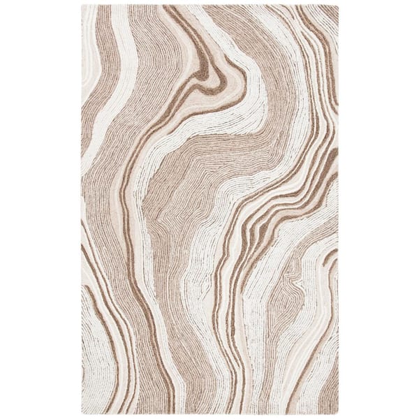 SAFAVIEH Fifth Avenue Beige/Ivory Doormat 3 ft. x 5 ft. Gradient Abstract Area Rug