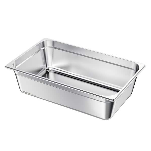 Stainless Steam Pan, 21.6 qt. Full Size 6 in. Deep, Anti-Jam, Rustproof, Roasting Pans for Restaurant Hotel Buffet Home