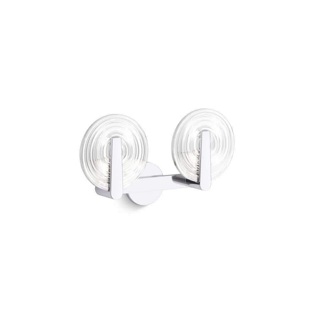 Hint 2-Light Polished Chrome Swirl Glass Wall Sconce price history on PriceWatchPro