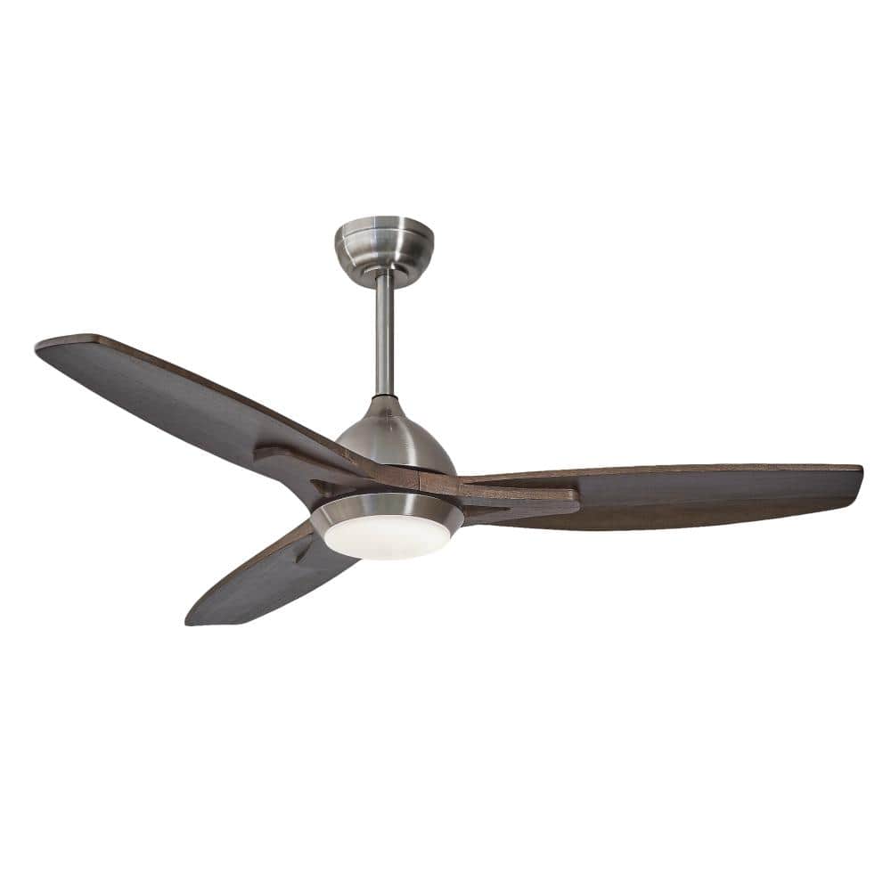 52 in. Nickel/Black Walnut Downrod Mount Modern 6 Speed Reversible Ceiling Fan w/ LED Light Remote Control,Downrod,Timer price history on PriceWatchPro