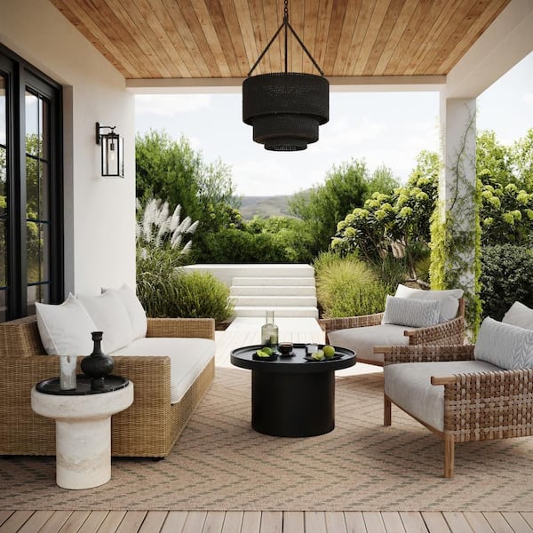 Green 4 ft. x 6 ft. Sibylla Modern Chevron Outdoor Area Rug