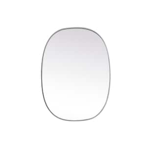 Simply Living 27 in. W x 36 in. H Oval Metal Framed Silver Mirror