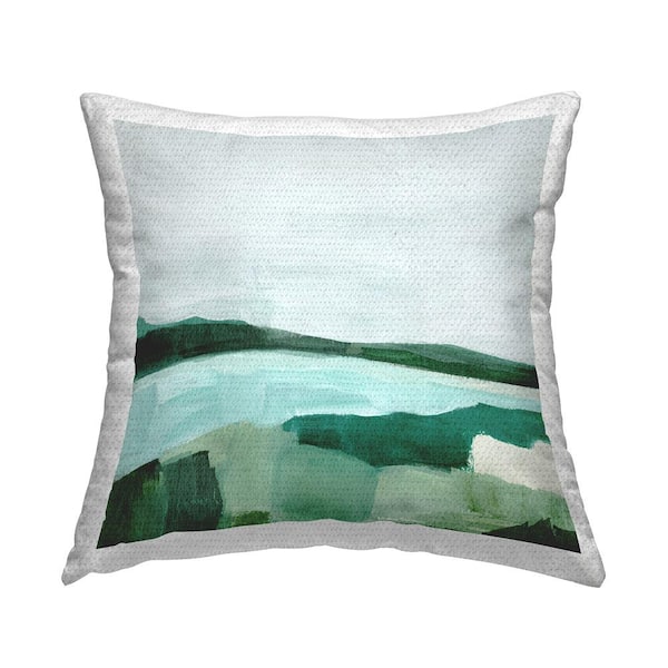 Stupell Industries Abstract Flowing Lake Green Nature Green Square Outdoor Throw Pillow