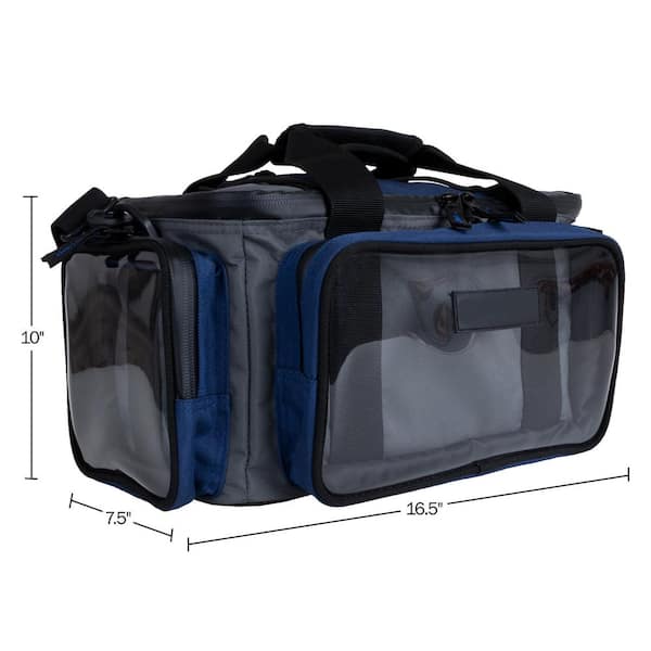 Blue Soft Sided Canvas Fishing Tackle Box and Utility Bag