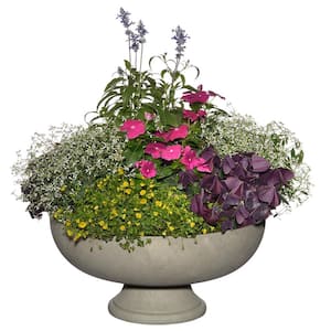 Adare 16 in. River Stone Resin Urn Planter