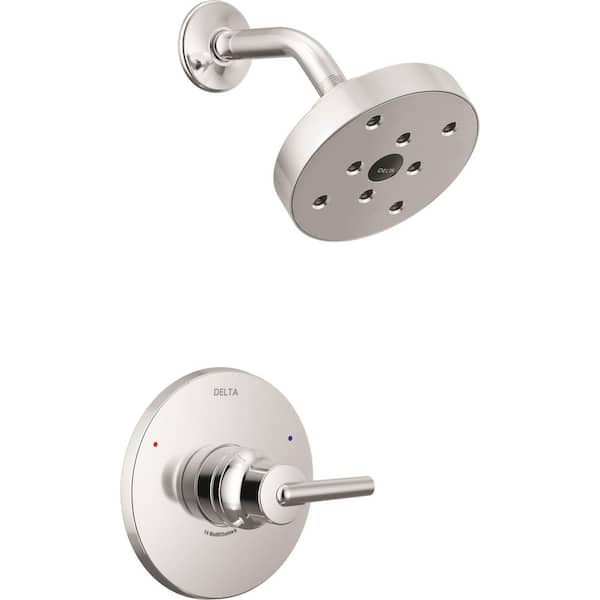 Delta Trinsic 1-Handle Wall Mount Shower Faucet Trim Kit in Chrome with H2Okinetic (Valve Not Included)