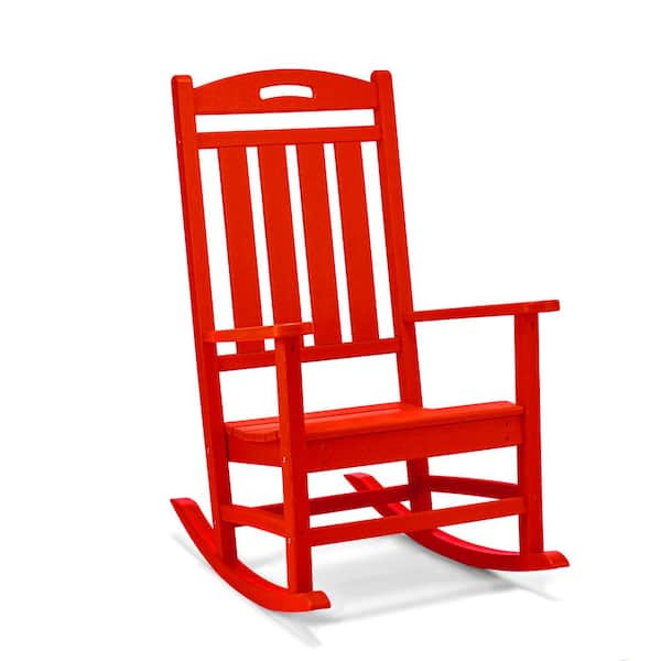 Polydun High-Eco Red Plastic Outdoor Rocking Chair