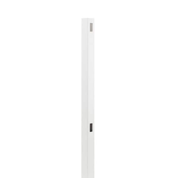 Veranda Pro Series 4 in. x 4 in. x 8 ft. White Vinyl Lafayette Spaced Picket Routed Line Fence Post