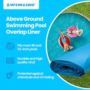 21ft. Solid Blue Round Above Ground Swimming Pool Overlap Liner