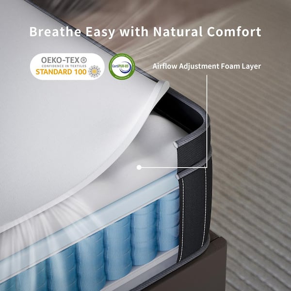 FULL Size 10 in. Medium Hybrid Memory Foam and Innerspring Tight Top Mattress Breathable and Hypoallergenic