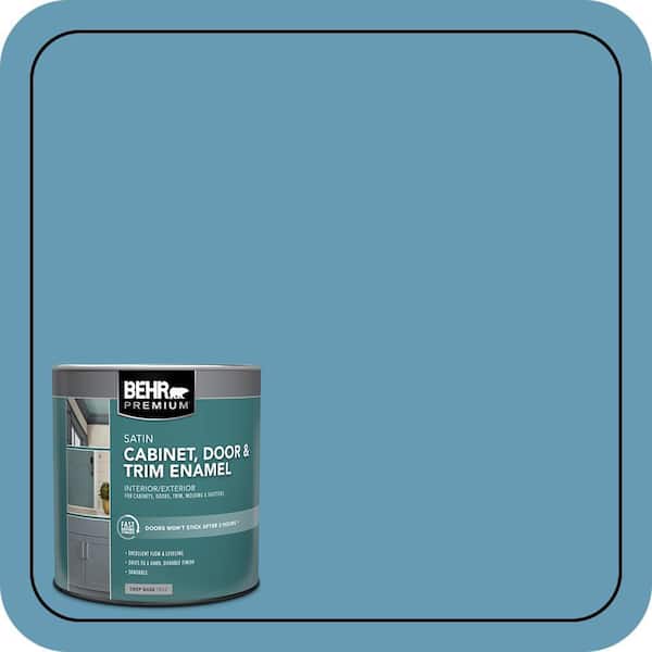 BEHR PREMIUM 1 qt. #S490-4 Yacht Blue Satin Enamel Interior