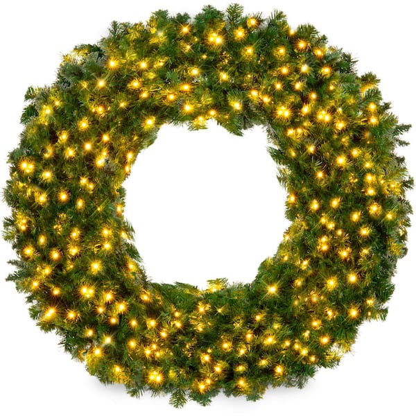 Best Choice Products 48 in. Pre-Lit LED Spruce Artificial Christmas Wreath with 200-Lights