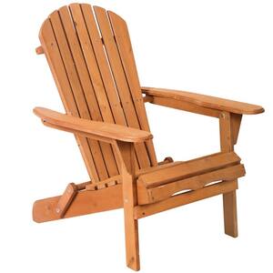 Bella Natural Folding Solid Acacia Wood Adirondack Chair