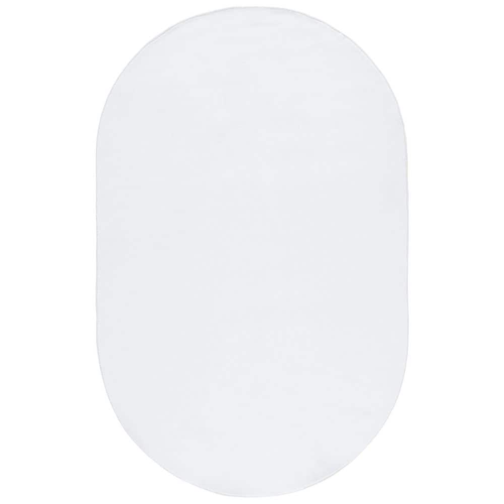 Loft Ivory 5 ft. x 8 ft. Machine Washable Modern Solid Oval Area Rug price history on PriceWatchPro