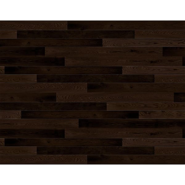 Modern Steel 8 ft x 7 ft 18.4 R-Value Insulated Wood Look Plank Espress Garage Door without Windows