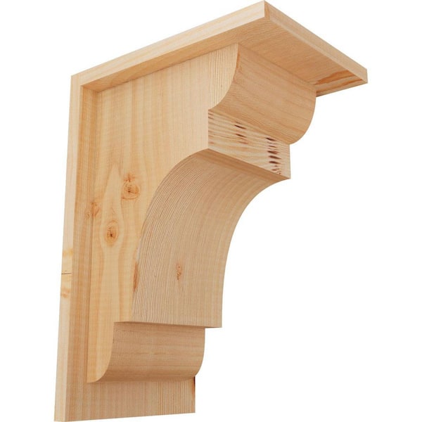 Ekena Millwork 7-1/2 in. x 10 in. x 14 in. New Brighton Smooth Douglas Fir Corbel with Backplate