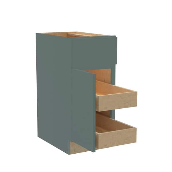 Hargrove 18 in. W x 24 in. D x 34.5 in. H Assembled Plywood Base Kitchen Cabinet in Verdant Green with 2ROT SoftClose RH